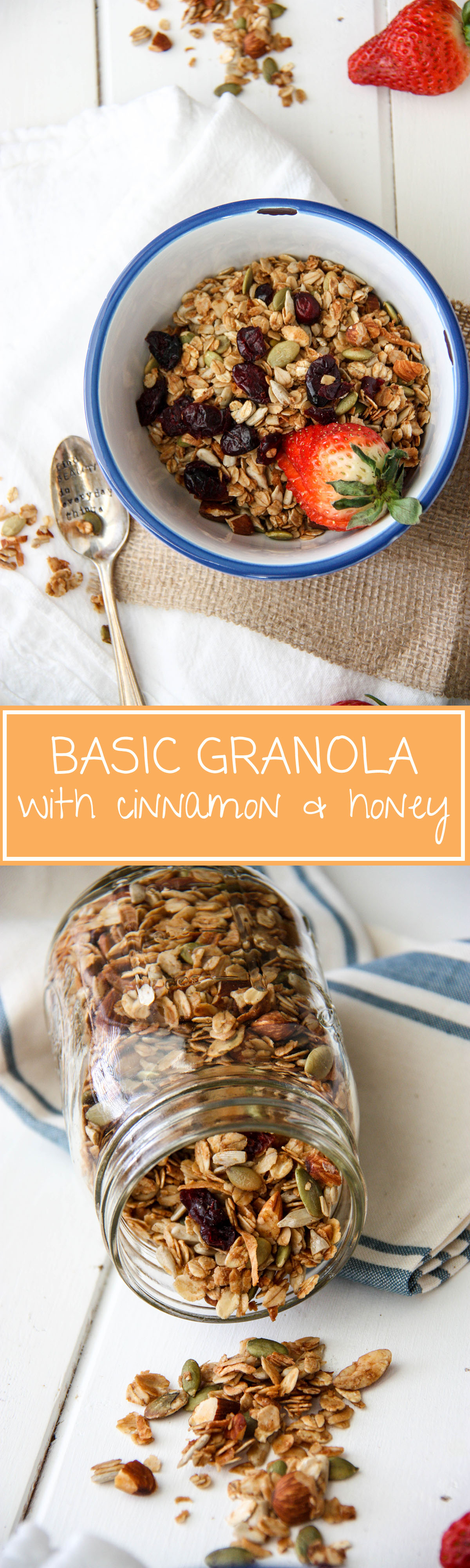 Basic Granola with Cinnamon & Honey www.thehomecookskitchen.com - try this easy, healthy breakfast for busy people
