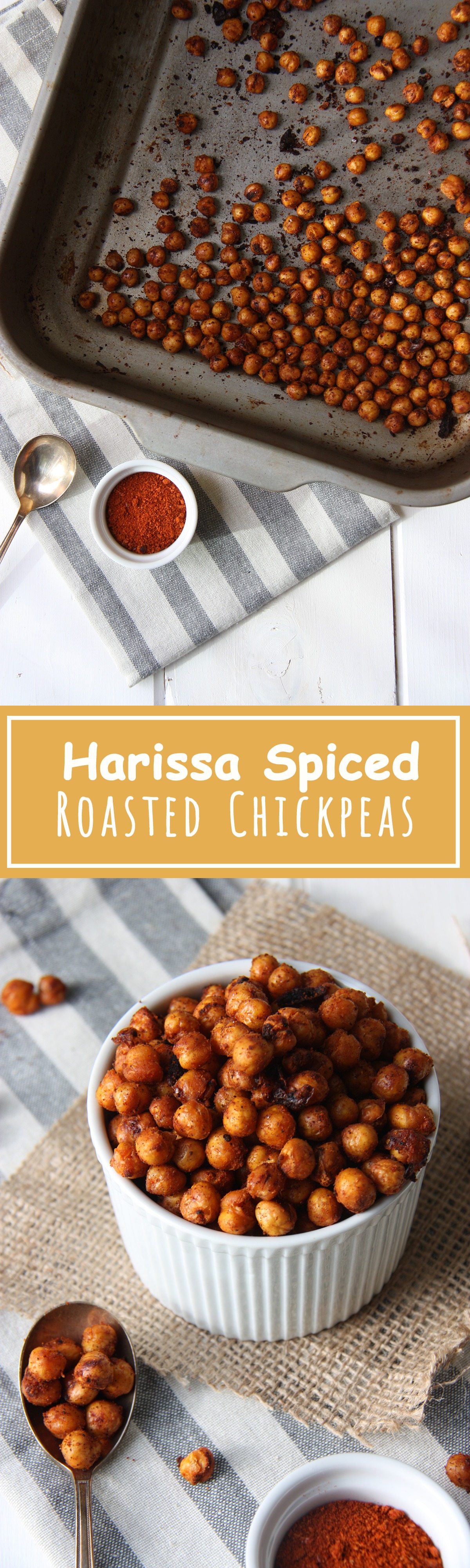 Harissa Spiced Chickpeas - these are the perfect savoury snack, and so easy to make! www.thehomecookskitchen.com
