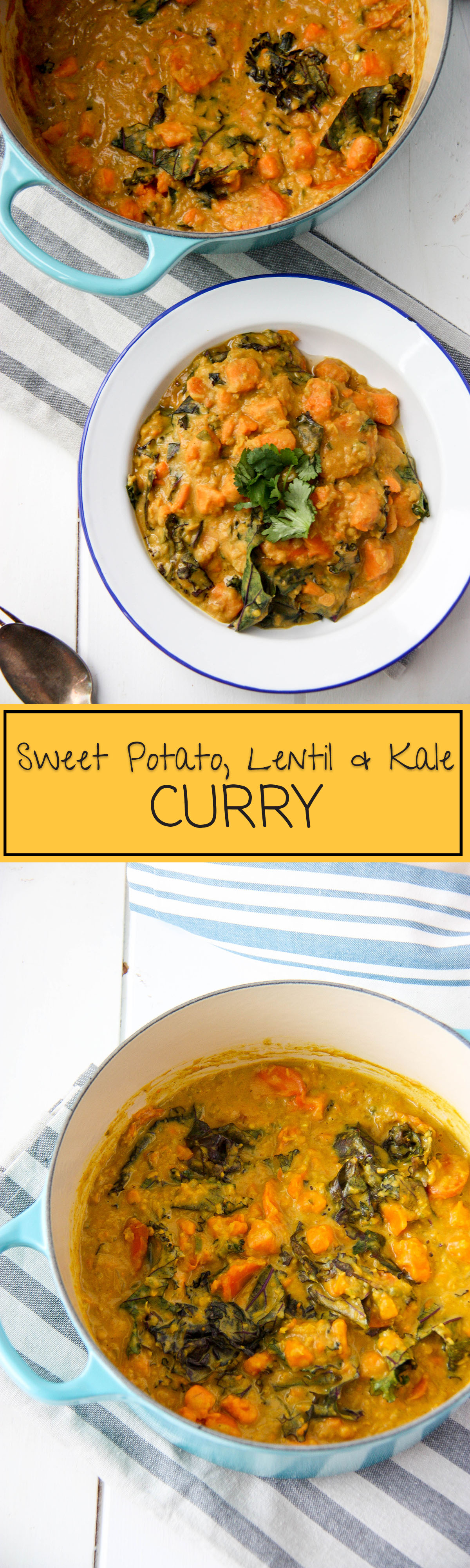 Sweet Potato, Lentil & Kale Curry - perfect vegetarian weeknight meal, healthy www.thehomecookskitchen.com