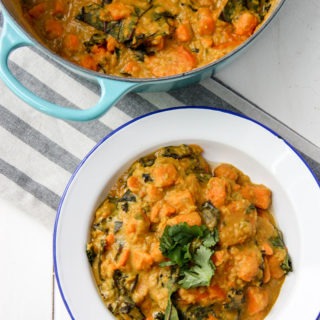 Sweet Potato, Lentil & Kale Curry www.thehomecookskitchen.com easy, weeknight, vegetarian curry
