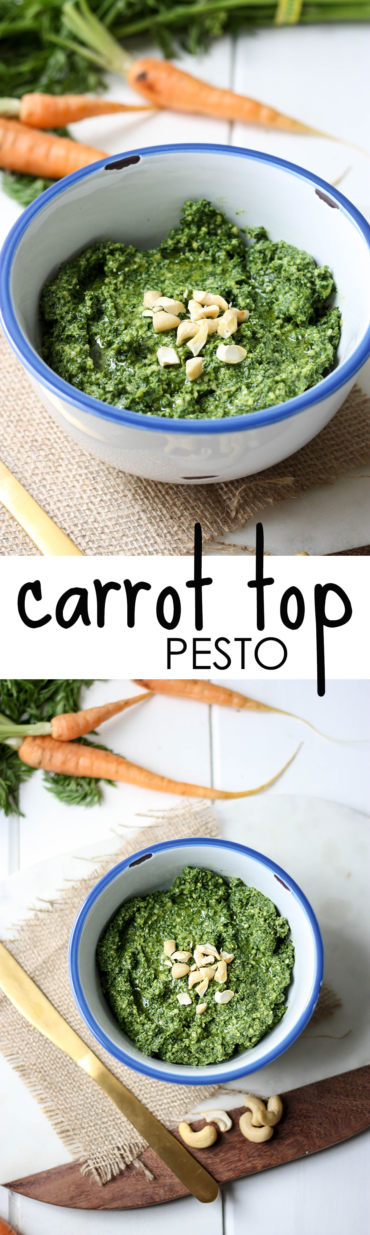 Carrot Top Pesto www.thehomecookskitchen.com - easy to make, super yum and reduces waste!