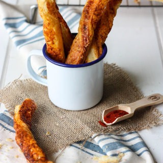 Parmesan Puff Pastry Cheese Straws www.thehomecookskitchen.com - perfect for entertaining, easy appetizer