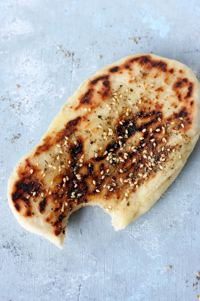 Za'atar Naan Bread www.thehomecookskitchen.com - light and fluffy bread, perfect for curries