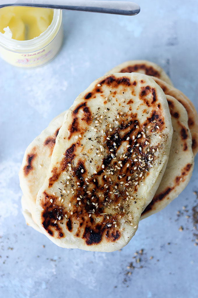 Za'atar Naan Bread www.thehomecookskitchen.com - light, fluffy bread perfect for curries