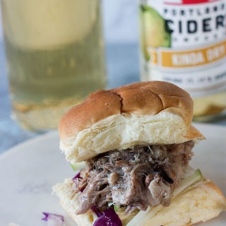 Apple Cider Pulled Pork Sliders www.thehomecookskitchen.com - the best recipe for your next game day party!