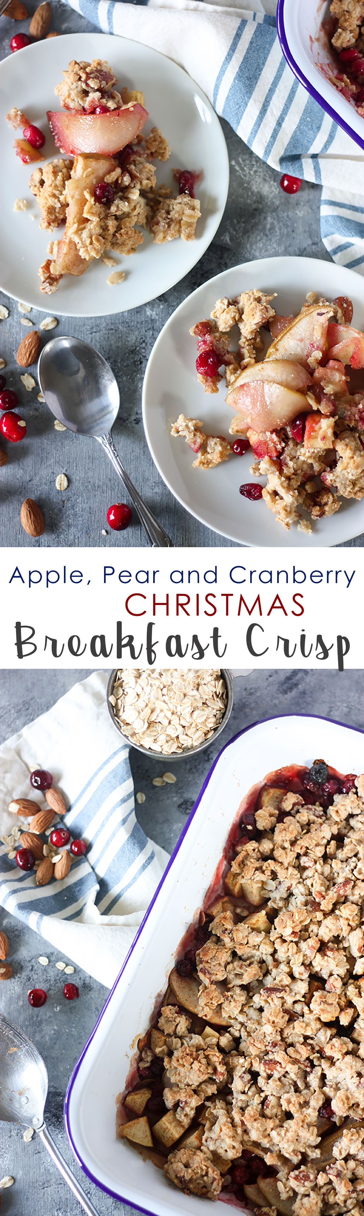 Apple, Pear and Cranberry Breakfast Crisp www.thehomecookskitchen.com