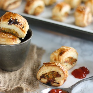 Thai chicken sausage rolls www.thehomecookskitchen.com These Thai Chicken sausage rolls are the perfect food for a game day party. Easy to make, quick, fresh and flavorful!