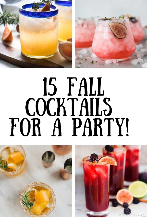 15 fall cocktails graphic with text