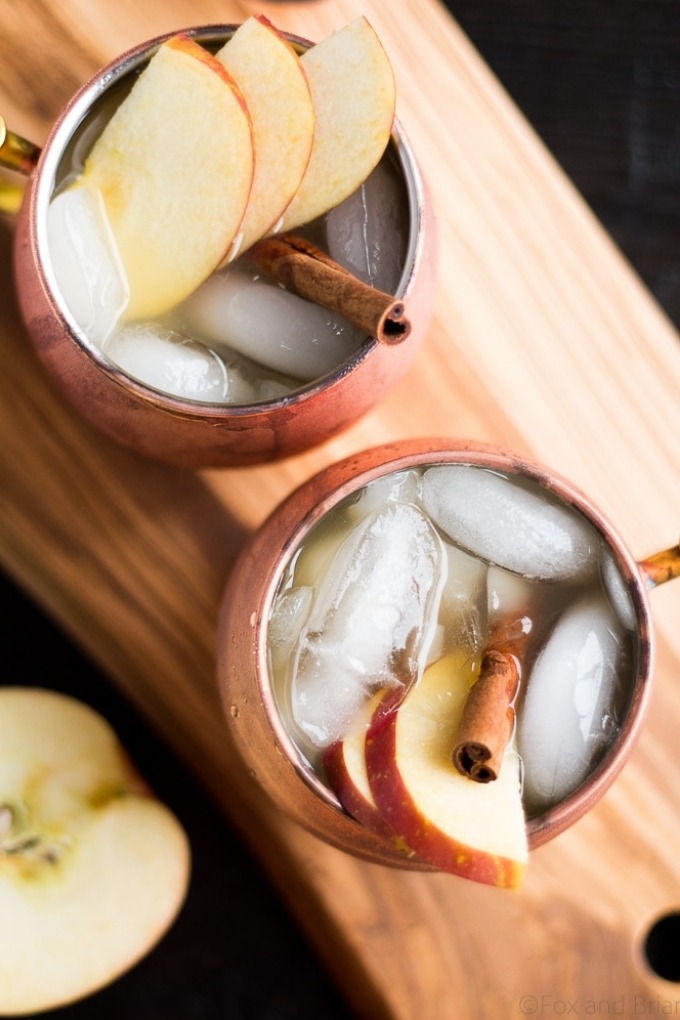 15 fall cocktails - apple cider irish mules in copper mugs