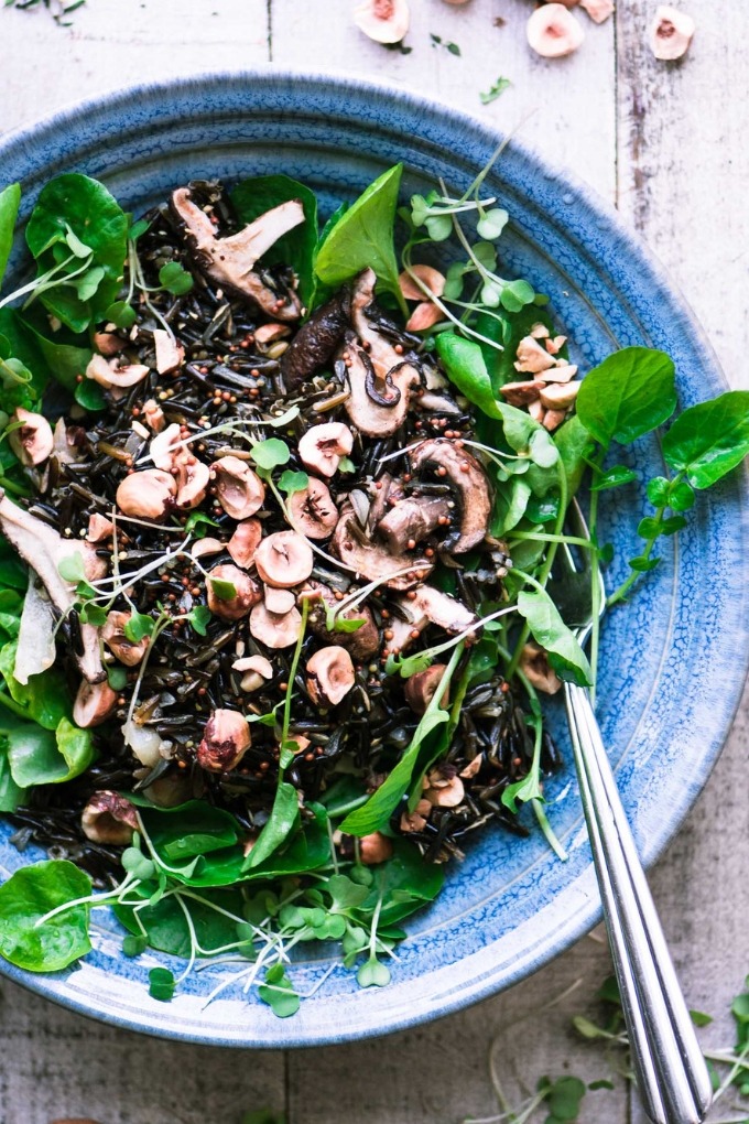 20 fall salad recipes - wild rice and watercress salad
