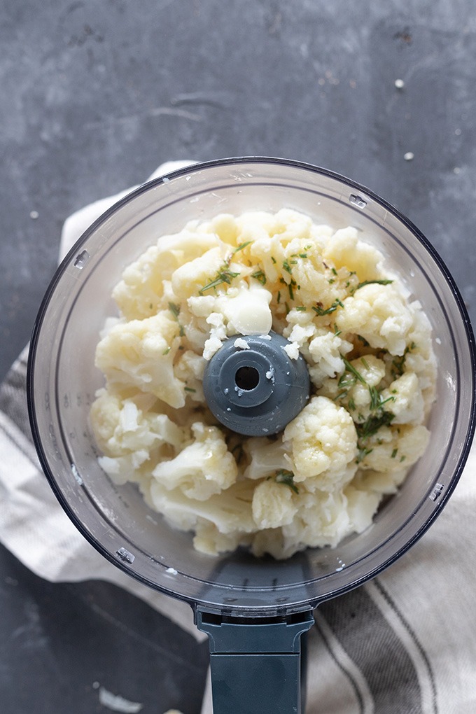 cauliflower and honey butter in food processor