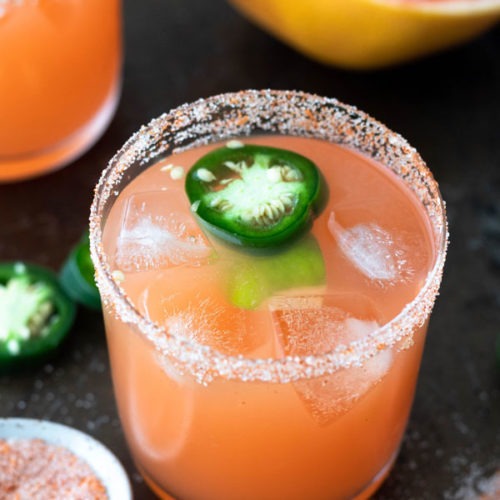 spicy margarita on tray