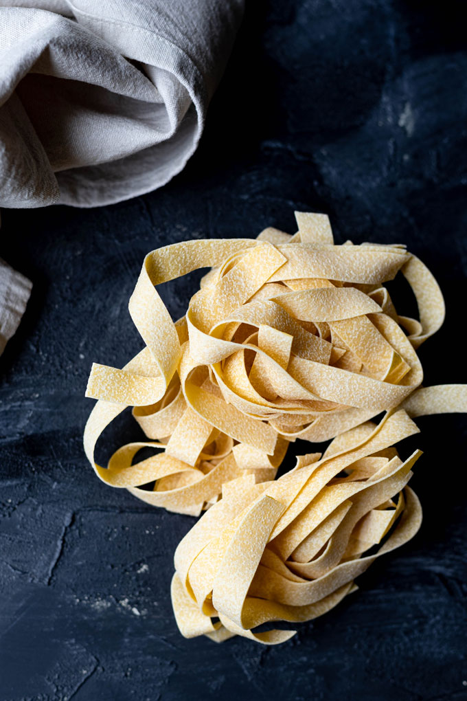 pappardelle pasta on board