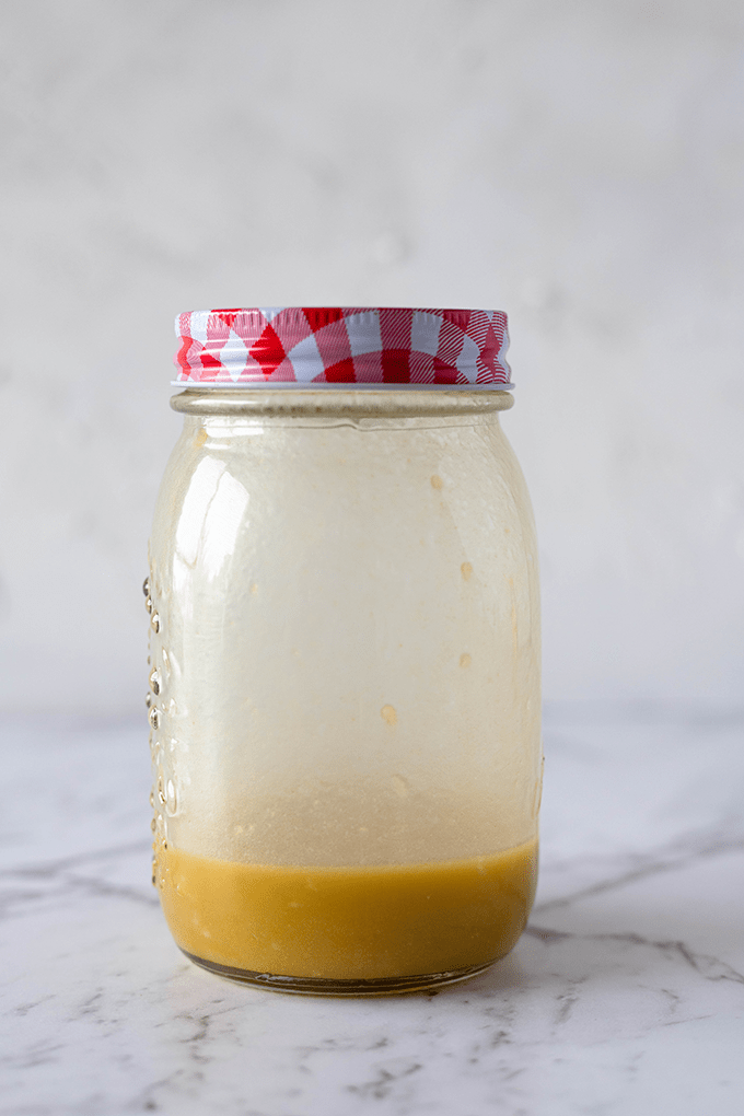 honey mustard dressing in jar