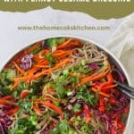 soba noodle salad pinterest photo with green text on top
