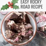 easy rocky road recipe pinterest graphic